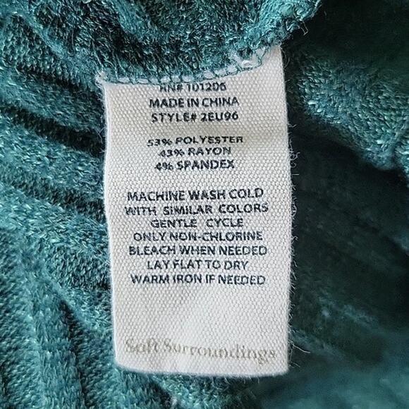 Soft Surroundings Green Ribbed Tunic Sweater Size Medium M - Picture 4 of 6